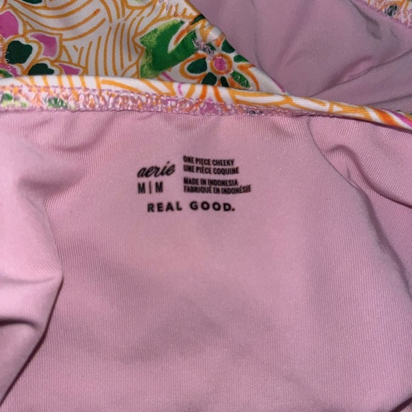 Aerie Real Good Paisley Scoop Neck Cheeky Swimsuit Size Medium - Picture 6 of 6